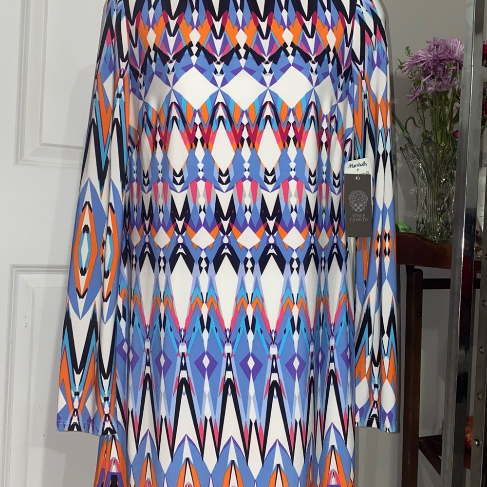 NEW Vince Camuto Geometric Print Dress